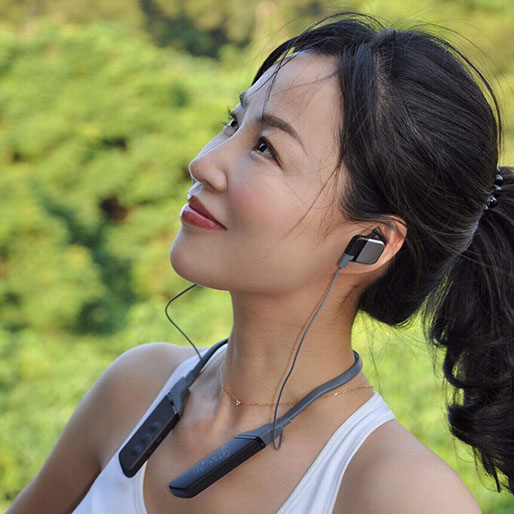 日本時尚頸戴式主動抗噪ANC藍芽耳機